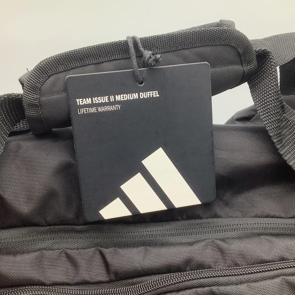 Adidas Team Issue II‎ Medium Duffel Bag Black Travel Gym Sports Carry on NWT